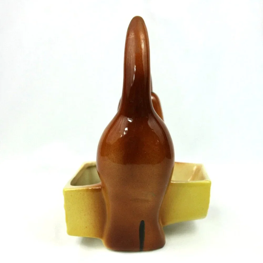 Vintage Dachshund Weiner Dog Ceramic Valet Trinket Dish Caddy Planter Doxie MCM - Picture 5 of 9